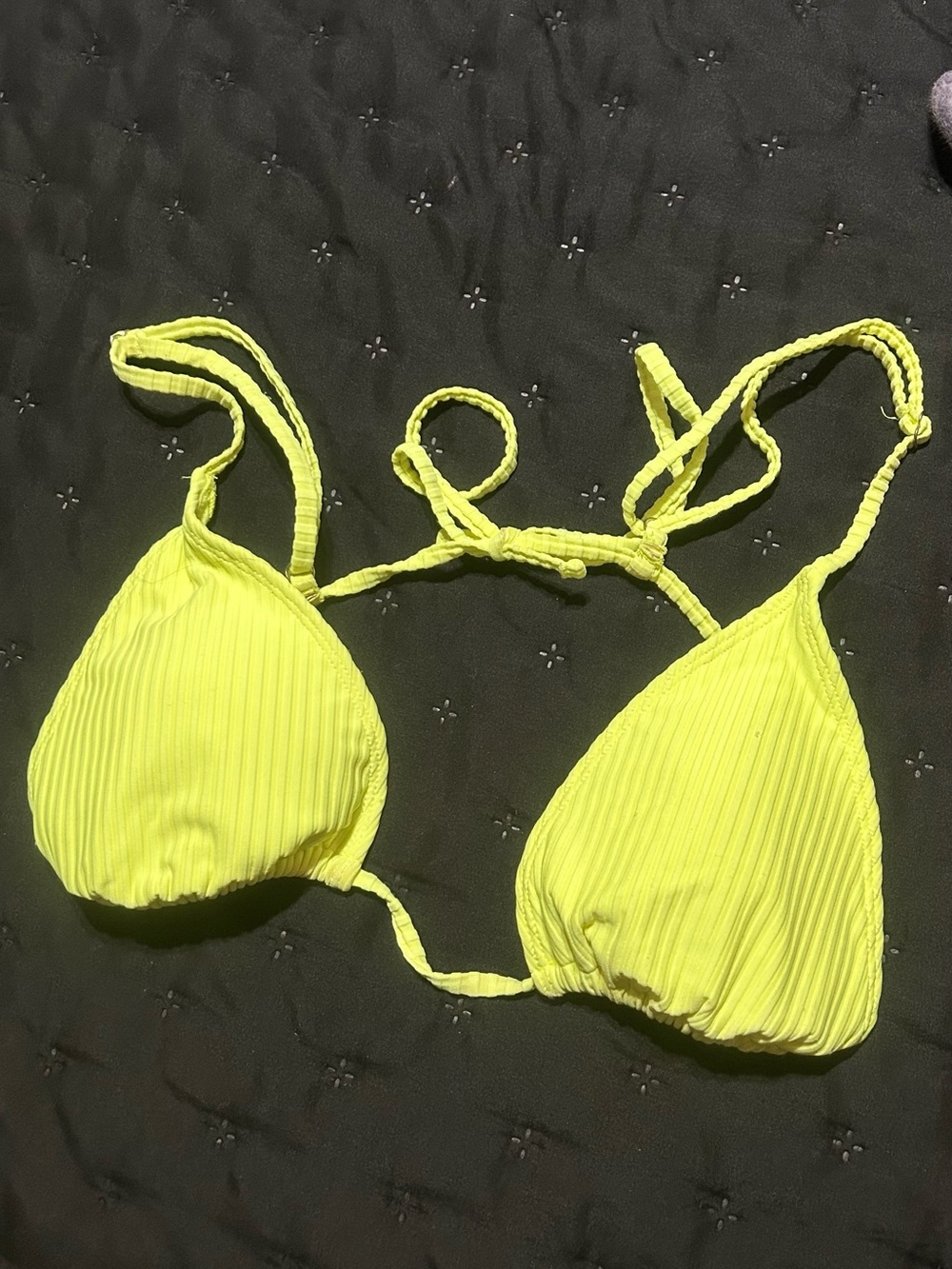 Neon Ribbed Bikini Top